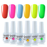 Vishine Rainbow Gel Nail Polish Set Soak Off UV LED Nail Varnish Manicure Salon Nail Art Starter Kit 6 Gel Nail Colors Gift Box
