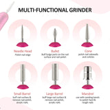 ATMOKO Electric Nail Drill, Professional Nail Drill Kit For Acrylic Nail | Portable Electric Nail File for Gel Nail | Manicure Pedicure Polishing Shape Tool with 6Pcs Nail Drill Bits | Home Salon Use