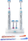 Triple Bristle DUO | 2 Sonic Toothbrushes with Dual Charging Station | Patented 3 Head Design | 31,000 VPM Electric Tooth Brush Set | For Adults, Families & Couples | Triple Bristle DUO