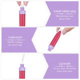 10Pcs Lip Gloss Tubes Containers, CAIYA 8ml Empty Lip Balm Bottles Clear Refillable Lipstick Tubes DIY Cosmetic Containers with Rubber Stoppers for Beauty Makeup Lip Glaze Tube Sample (Purple)
