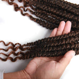 8 pcs/Pack Ombre Crochet Curly Wave Havana Mambo Senegalese Twist Hair Extension For Women 12 Roots/Pcs Synthetic Fluffy 12 Inch Spring Twist Crochet Braiding Hair (Black&Brown(1B/30#))