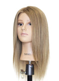 HairArt Cosmetology Mannequin Head (Emma LB) with Human Hair - 100% Virgin European Hair 12"-14"