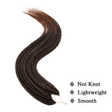 SEGO 24 Inch Crochet Box Braids Pre-Looped Box Braids Crochet Hair Extensions Ombre 3X Synthetic Braiding Hair Extensions Pre Braided Crochet Hair for Black Women 24 Strands/Pack(7 Packs 1BT30)