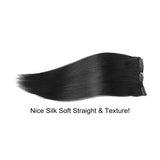 22" Remy Hair Extensions Clip in Human Hair with 18clips 8pcs Soft Smooth Straight feeling for Lady (110g by gross, Jet Black #1)