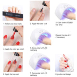 Gel Nail Polish Start Kit with 36W U V LED Nail Dryer Lamp 10 Colors Soak Off Gel Polish Base Top Coat and Glitter Nail Decoration for Manicure Nail Set