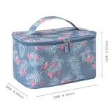 DDILKE Travel Makeup Bags Portable Cosmetic Bag for Women and Girls, Foldable Multifunction Organizer Case Waterproof (Flamingo Style）