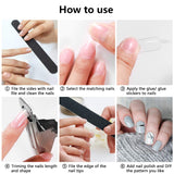 2 Pack Clear and Natural False Acrylic Nails Tips Half Cover 10 Sizes 500pcs French Artificial Press on Nails Manicure with Acrylic Nail Cilpper, 2pcs Nail Files for Nail Art Salons Home
