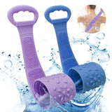 Cellali 2Pack Body Shower Strap, Extra Long Exfoliating Back Towel Brush, Deep Clean & Comfortable Massage Silicone Bath Body Scrubber for Women & Men with Handle (31.5in)