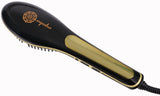 Eqoba Ceramic Hair Straightener Brush with Anti-Scald Protection and LCD Display Black