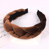 3 Pack Velvet Headbands Vintage Wide Braided Headband Thick Faux Pearl Knot Turban Headband for Women Girls