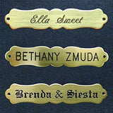 SADDLE NAME PLATE ORNATE Small Thick Solid Brass Custom Engraved