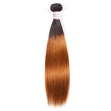 1B/30 Ombre Brazilian Hair Straight 1 Bundle Black to Dark Brown Silky Straight Human Hair Extensions (1 Bundle 22", 1B/30)
