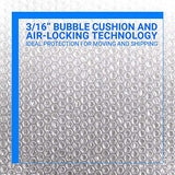 2-Pack Bubble Cushioning Wrap Rolls, 3/16" x 12" x 72' ft Total, Perforated