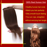 S-noilite 20inch Clip in Extensions Human Hair 8 Pieces 105g Full Head Clip in Natural Human Hair Extension Medium Brown Grade 7A Thick Straight Clip on Real Remy Hair Ombre #4