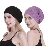 2 Pcs Satin Lined Sleeping Cap for Curly Hair Women,Outer-100% Bamboo Viscose, for Girls