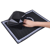ONNPNN Nail Art Silicone Hand Pillow Cushion Foldable Manicure Table Mat Desk Pad Practice Workspace Design Plate Arm Rest Cover Cute Dot Lace Pattern Washable Beauty Care Salon Tool, Rose Red