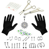 DatingDay 41PCS Professional Body Piercing Tool Kits Ear Nose Navel Nipple Needles Set