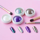 Artdone chrome nail powder metallic mirror effect holographic Aurora chameleon pigment 0.5g/Jar for nail art gel polish mermaid unicorn dipping powder
