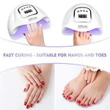 UV Gel Nail Lamp,150W UV Nail Dryer LED Light for Gel Polish-4 Timers Professional Nail Art Accessories,Curing Gel Toe Nails,White,1PK