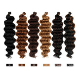 8 Packs AU-THEN-TIC Authentic Ocean Wave 20 Inches Crochet Braids Deep Ripple Body Wave Braids Synthetic Hair Extensions Kanekalon Fiber, Free Gift (8-PACK, P1B/33)