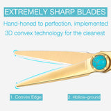 4.5" Short Hair Cutting Shear Salon Barber Scissors for Point Cutting and Detail Work, Small Safety Facial, Eyebrows, Eyelashes, Nose, Ear Hair Trimmer, Mens' Moustache and Beard Grooming Kit