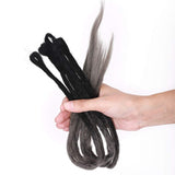 24 Inch Handmade Dreadlocks Extensions Faux Locs Hair Braids Havana Dreadl Extensions Unisex Reggae Hippie Hairpieces for Men and Women 30 strands/Pack Black to Dark Grey