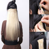 Clip in Full Head Hair Extensions 8 pieces/set Synthetic Fibre Natural Long Thick Hair Pieces Hairpiece Standard Weft Hair Extension for Women Lady Girls - 24 inch Curly medium brown