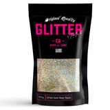 Silver Gold Holographic Premium Glitter Multi Purpose Dust Powder 100g / 3.5oz for use with Arts & Crafts Wine Glass Decoration Weddings Cards Flowers Cosmetic Face Body (Packaging May Vary)