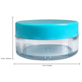 (Quantity: 100 Pieces) Beauticom 10G/10ML Round Clear Jars with TEAL Sky Blue Lids for Acrylic Powder, Rhinestones, Charms and Other Nail Accessories - BPA Free