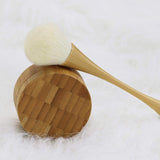 30ml/1Oz. Empty Loose Powder Container with Brush Bamboo Cosmetic Bake Make-up Loose Powder Jar with Sifter Lid and Powder Puff