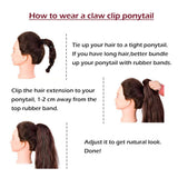 SEGO Jaw/Claw Clip Ponytail Extension Human Hair Clip in Ponytail Hair Extensions Pony Tails Hair Extensions 100% Real Remy Hair Long Straight For Women #613 Bleach Blonde 18 Inch 115g