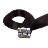 Maxfull Darkest Brown Tape In Remy Hair Extensions, Silicon Glue In Semi-permanent Hair Extensions, 20pcs, 14inch, 50g