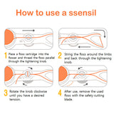 SSENSIL, Dental Floss with Holder for Plaque and Food Removal, Oral Care, Tooth Cleaner, 2 packs of Dental Floss, Pink