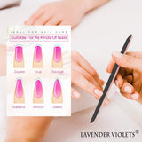 Lavender Violets Fast Dry Dipping-Powder-Nail-Kit of 8 Colors Express-Dry Plain n Glitter Acrylic-Dip Powder System with Nail File J745
