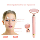 Electric Jade Roller and Gua Sha Massager Set - Anti Aging Face Eye Body Massager for Wrinkles, Skin Firming, Lifting and Slimming - 100% Natural Jade Roller and Jade Stone Guasha Beauty Tool
