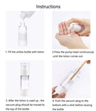 0.5 OZ Refillable Airless Pump Bottle, Travel Lotion Container, Plastic Cosmetic Dispenser (6PCS,Rose Red)