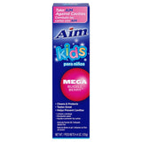 Aim Kids Mega Bubble Berry Anticavity Flouride Gel Toothpaste Alcohol Free Cleans and Protects Helps Prevent Cavities (3 Pack) 4.8 Ounce Each