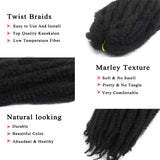 6 Packs Marley Twist Braiding Hair 24 Inch Long Afro Kinky Curly Marley Crochet Hair Kanekalon Synthetic Marley Braids Hair Extensions Marley Hair For Women (24Inch, 1B)