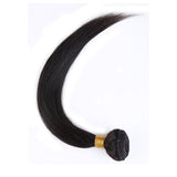 100% Unprocessed Virgin Brazilian Hair Extensions 10-24inch Weave Weft Thick Straight Human Natural Hair,#1B Natural Black 18" / 18 inch  100g