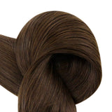 Full Shine Human Hair Clip In Extensions 18 Inch 7 Pcs Full Head Clip on Hair Extensions Human Hair Color 4 Medium Brown Clip In Hair 100 Gram Real Hair Extensions Clip Ins