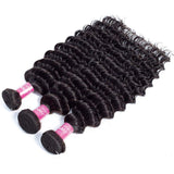10A Brazilian Deep Wave Hair Bundles 24 Inch 100% Unprocessed 1 Bundle Deep Wave Hair Weave Bundles Deep Curly Human Hair Bundles Natural Color