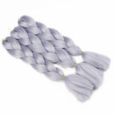 Lisshow Braiding Hair 24inch 100g Synthetic Jumbo Braids Hair Extensions High Temperature Fiber 3Piece/Lot (Grey)