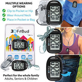 3DFitBud Simple Step Counter Walking 3D Pedometer with Lanyard, A420S