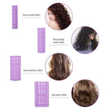 24Pcs Multi-Size Plastic Hair Rollers, Hair Curlers Self Grip Hairdressing Clips, DIY Curly Hair style Curling Tools, Large/Medium/Small Curler for Women Ladies, Random Color, 3 Count
