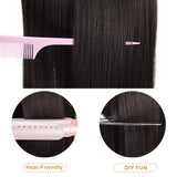 REECHO 12" Synthetic Hair Topper Wiglet Hair Enhancer with 3 Clips in Straight Hair Extensions Hair Closure Piece Hairpieces for Women - Dark Brown