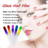 30 Pcs Glass Nail File Bulk with Plastic Sleeve, Crystal Fingernail Files Set, Double Sided Finger Nail Files, Professional Manicure Nail Care, Christmas Gifts for Women Girls