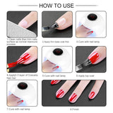 Shelloloh 8PC Gel Nail Polish Kit with 24W Nail Dryer,Top&Base Coat,Manicure Tools and Decorations