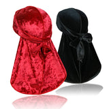 2 Pcs Wave Durags (Velvet Durag and Crushed Velvet Durag) – Premium Soft Headwraps with Extra Long Tail Perfect for 360 Waves