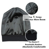 2 Pcs Satin Lined Sleeping Cap for Curly Hair Women,Outer-100% Bamboo Viscose, for Girls