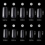Clear Acrylic Nail Tips for Women LetGoShop Fake Nails Lady French Style Acrylic Artificial Tip Manicure with Box of 10 Sizes 500pcs for Nail Art Salons and Home DIY